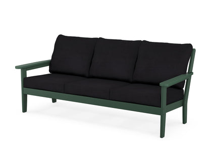 Country Living Cottage Deep Seating Sofa in Green / Midnight Linen