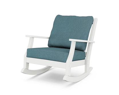 Country Living Wovendale Deep Seating Rocking Chair in White / Ocean Teal