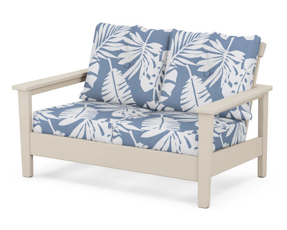 POLYWOOD® Prescott Deep Seating Loveseat in Sand / Leaf Sky Blue