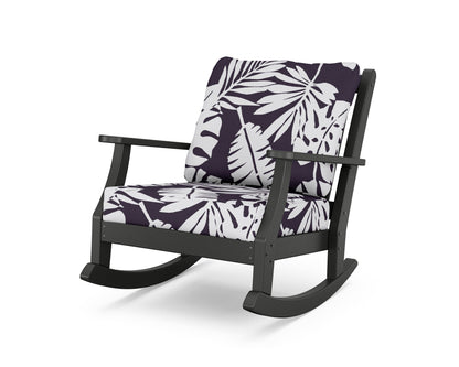 Country Living Wovendale Deep Seating Rocking Chair in Black / Leaf Navy