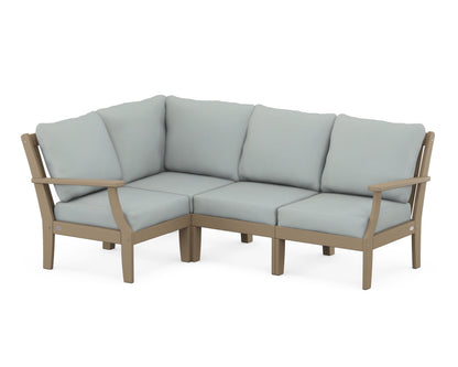 POLYWOOD® Braxton Modular 4-Piece Deep Seating Set in Vintage Sahara / Spa