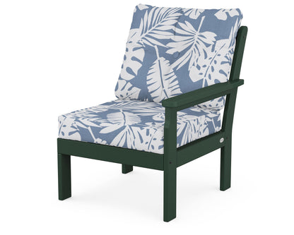 POLYWOOD® Vineyard Modular Right Arm Chair in Green / Leaf Sky Blue