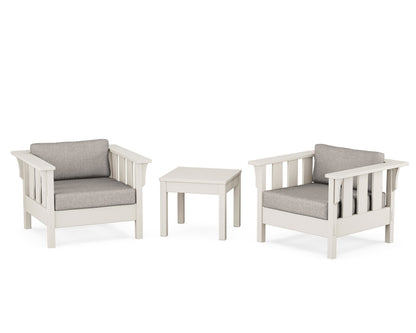 Martha Stewart by POLYWOOD® Acadia 3-Piece Deep Seating Set in Sand / Weathered Tweed