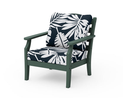 Draper James™ by  POLYWOOD® Savannah Deep Seating Chair in Green / Leaf Marine Indigo