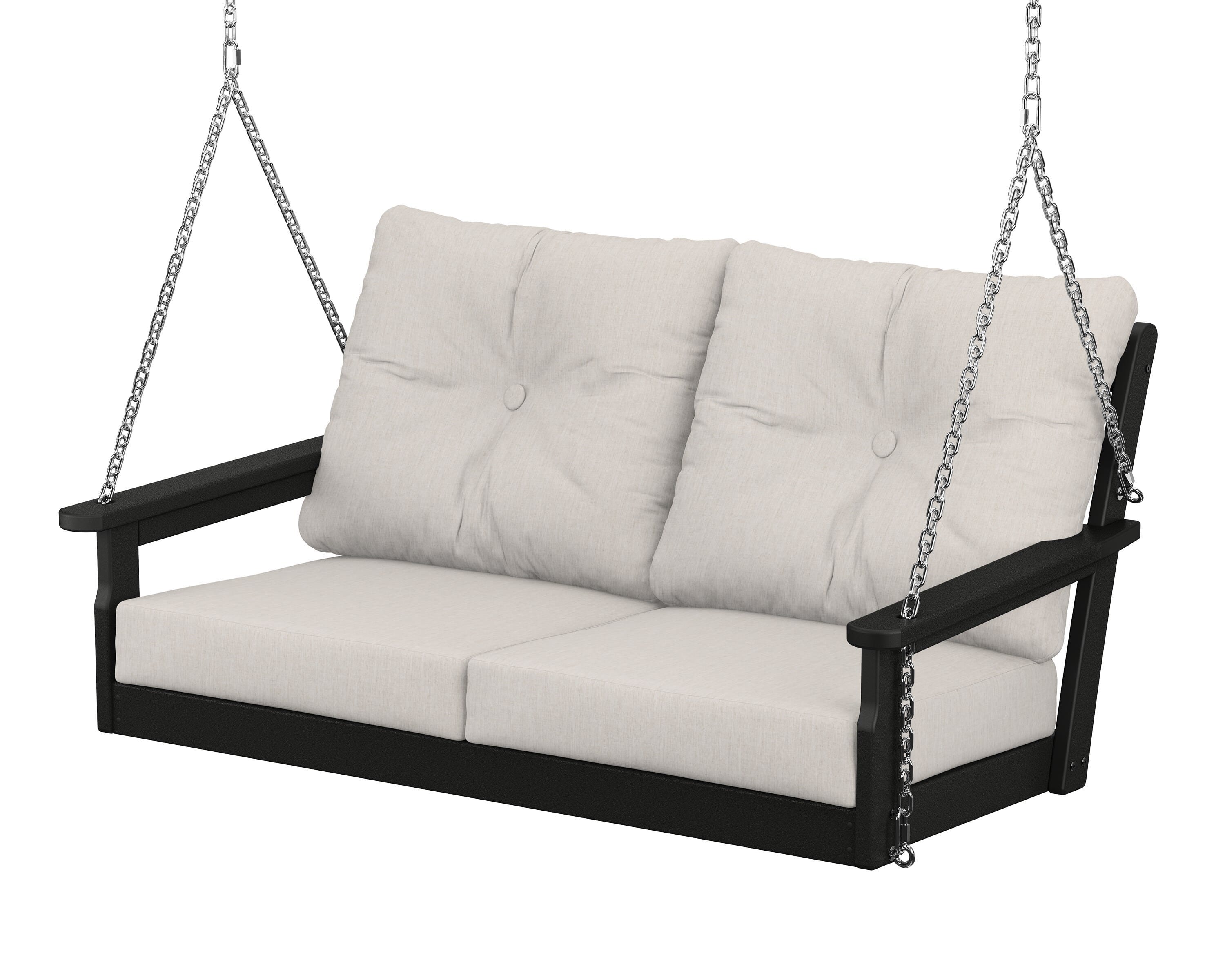 POLYWOOD® Vineyard Deep Seating Swing in Black / Cast Ash