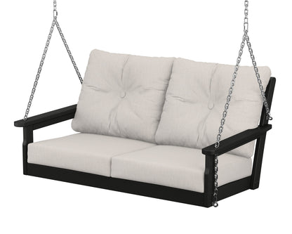 POLYWOOD® Vineyard Deep Seating Swing in Black / Cast Ash