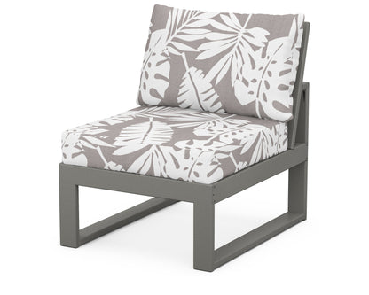 Unbranded Modular Armless Chair in Slate Grey / Leaf Grey Mist