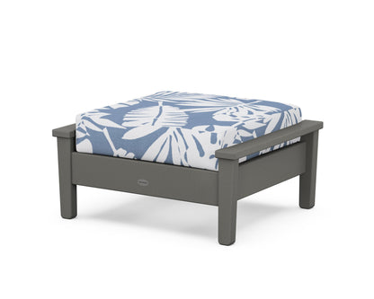 POLYWOOD® Prescott Deep Seating Ottoman in Slate Grey / Leaf Sky Blue