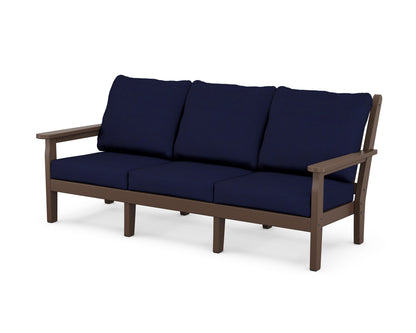 POLYWOOD® Chippendale Deep Seating Sofa in Mahogany / Navy