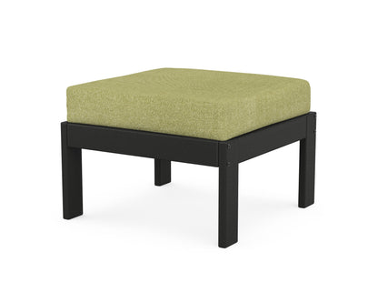 POLYWOOD® Vineyard Modular Ottoman in Black / Chartreuse Boucle