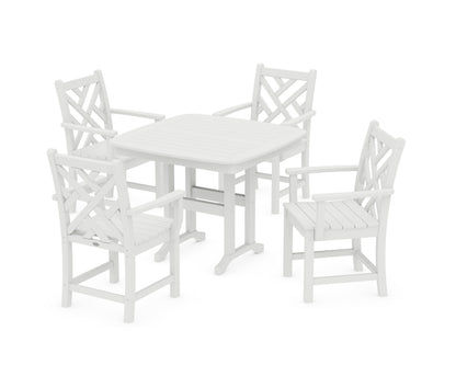 POLYWOOD® Chippendale 5-Piece Dining Set in White