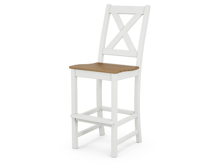 POLYWOOD® Braxton Bar Side Chair in White / Natural