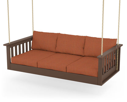 POLYWOOD® Vineyard Daybed Swing in Mahogany / Play Adobe
