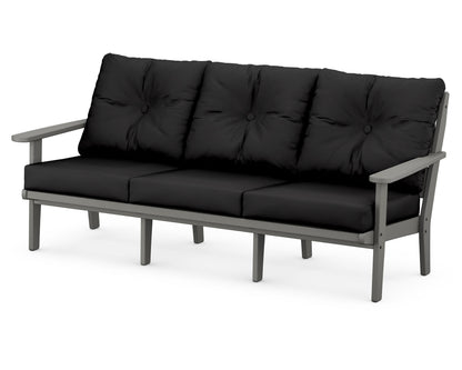 POLYWOOD® Lakeside Deep Seating Sofa in Slate Grey / Canvas Black