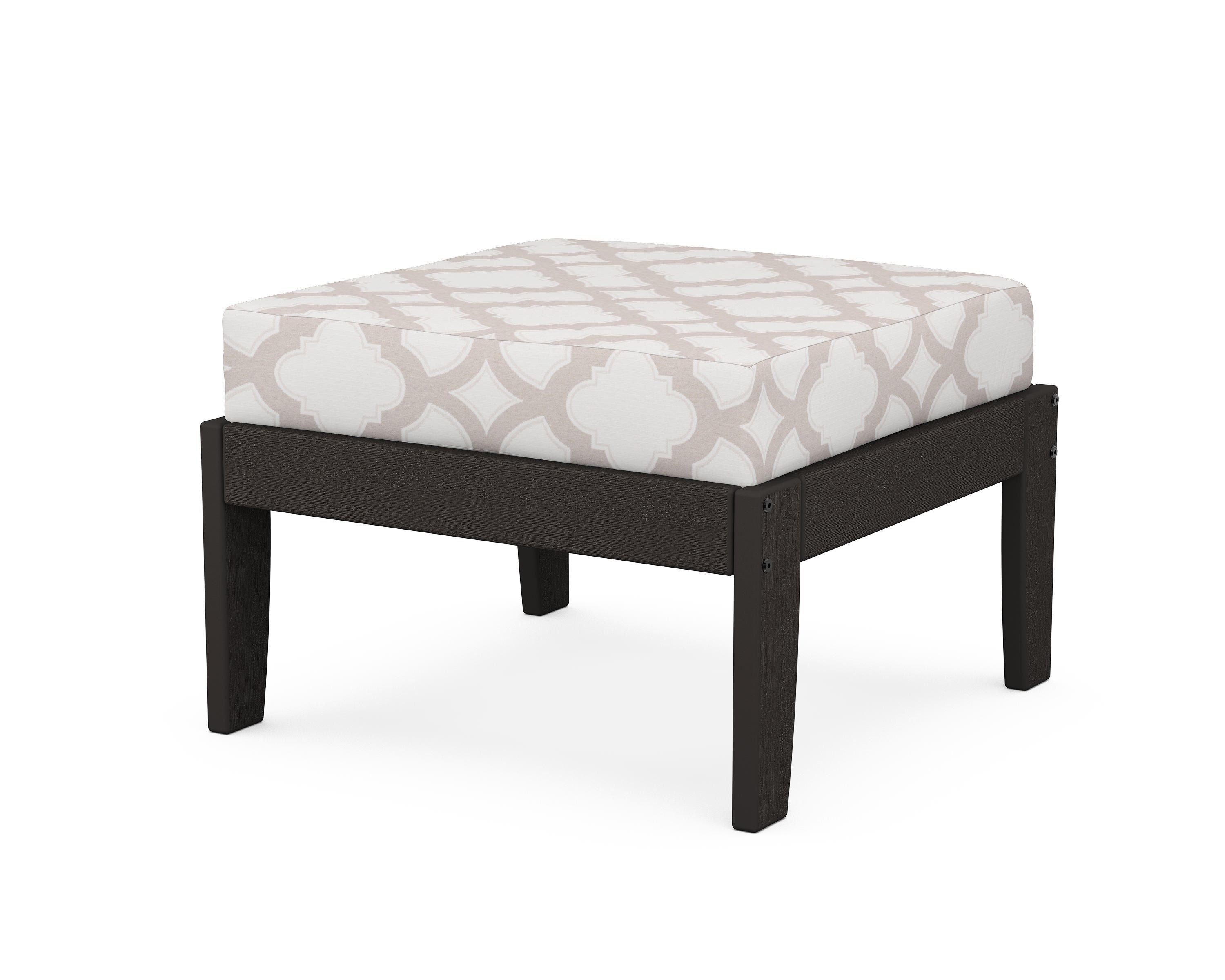 Unbranded Modular Ottoman - Classic in Vintage Coffee / Trellis Dune Burlap