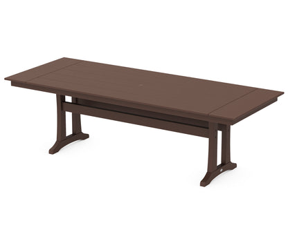POLYWOOD® Farmhouse Trestle 38" x 96" Dining Table in Mahogany