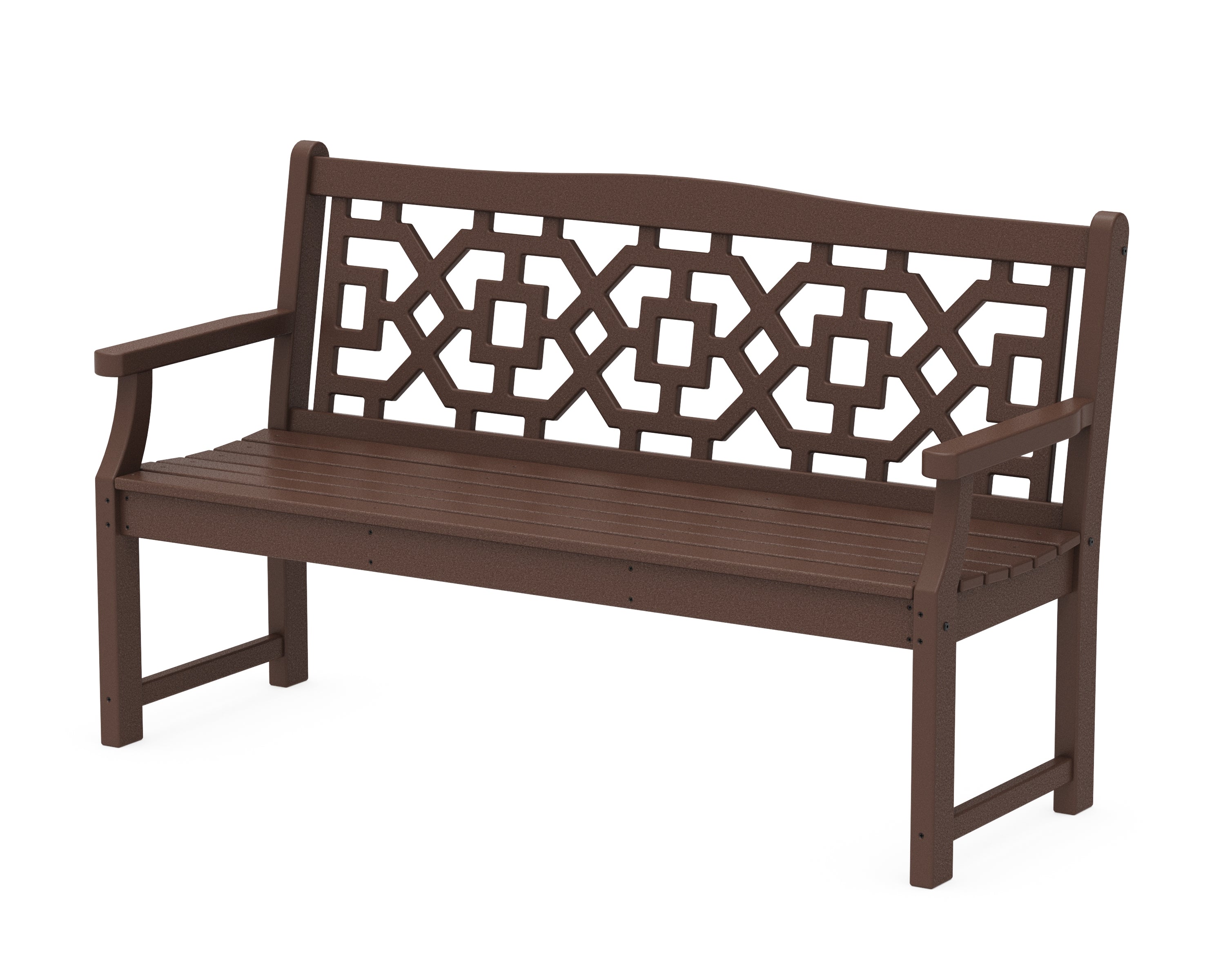 Martha Stewart by POLYWOOD® Chinoiserie 60" Garden Bench in Mahogany