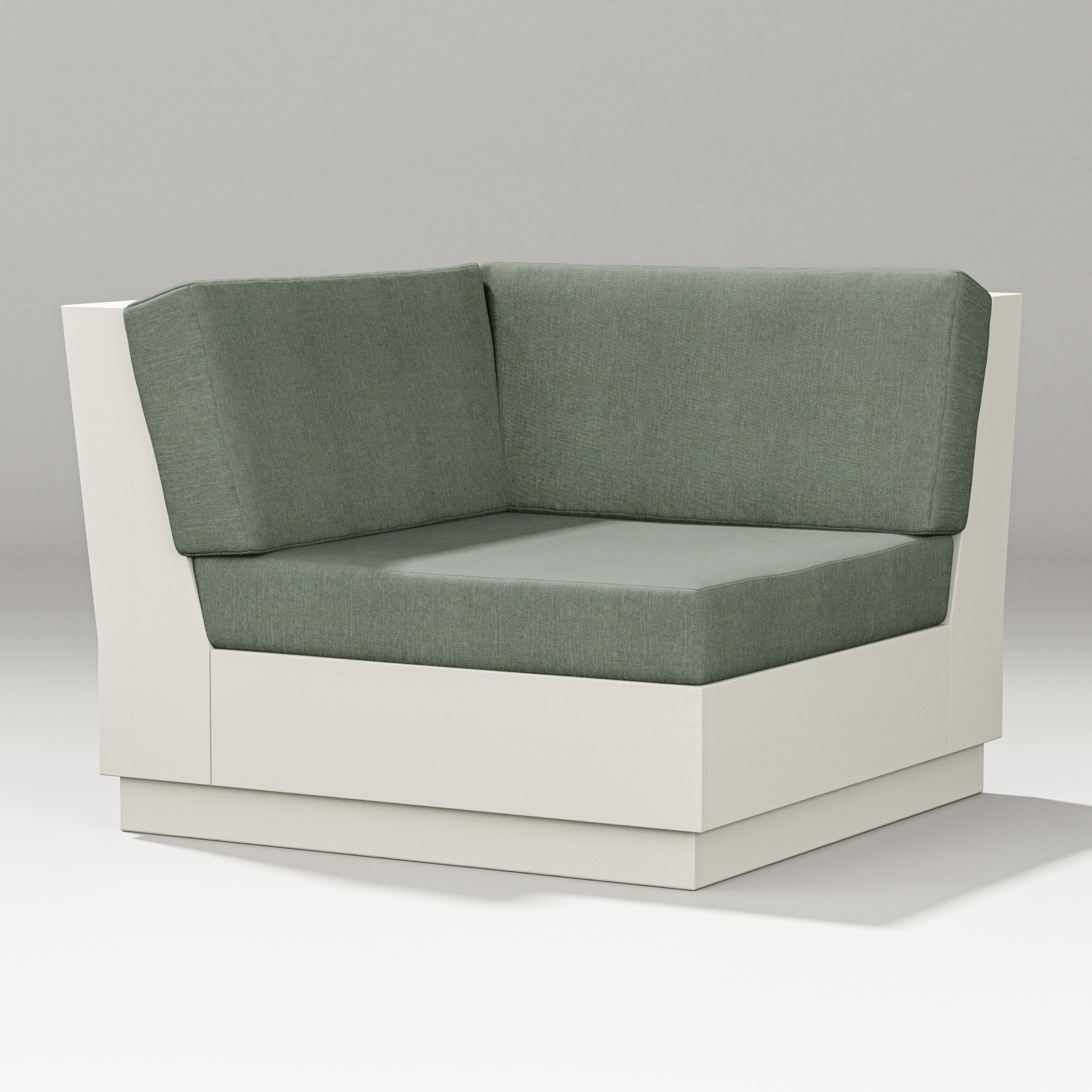 PW Designer Series Elevate Modular Corner Chair in Vintage White / Cast Sage