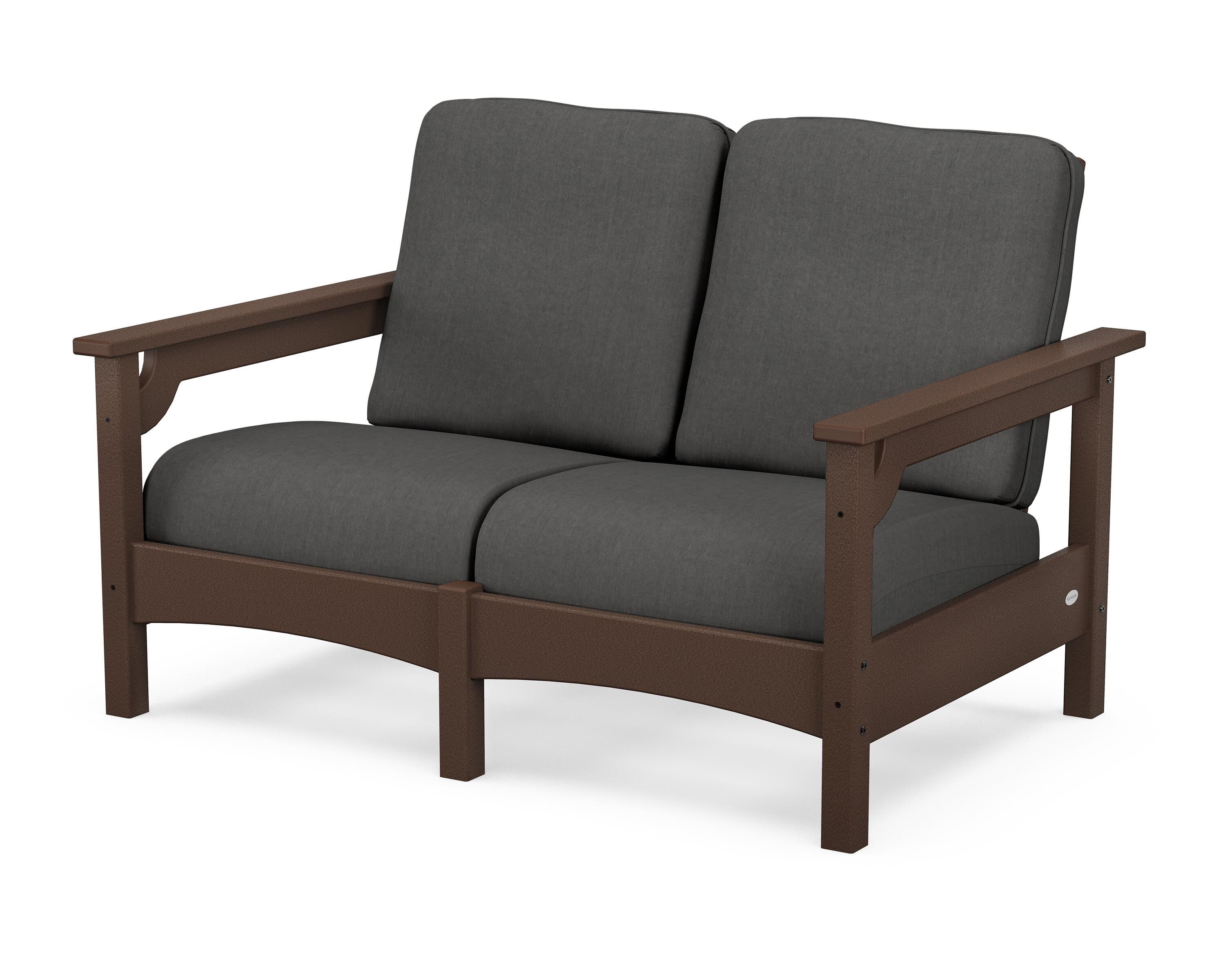 POLYWOOD® Club Loveseat in Mahogany / Spectrum Carbon
