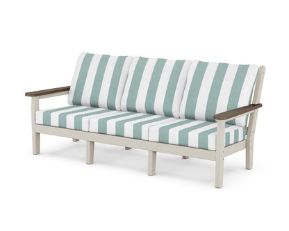 POLYWOOD® Chippendale Deep Seating Sofa in Sand / Kona / Cabana Stripe Glacier Spa