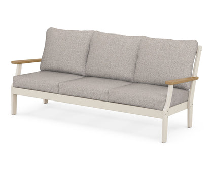 POLYWOOD® Braxton Deep Seating Sofa in Sand / Natural / Weathered Tweed