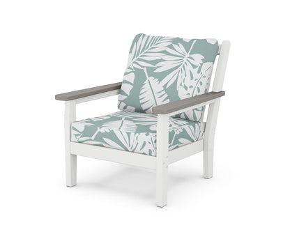 POLYWOOD® Chippendale Deep Seating Chair in White / Driftwood / Leaf Glacier Spa