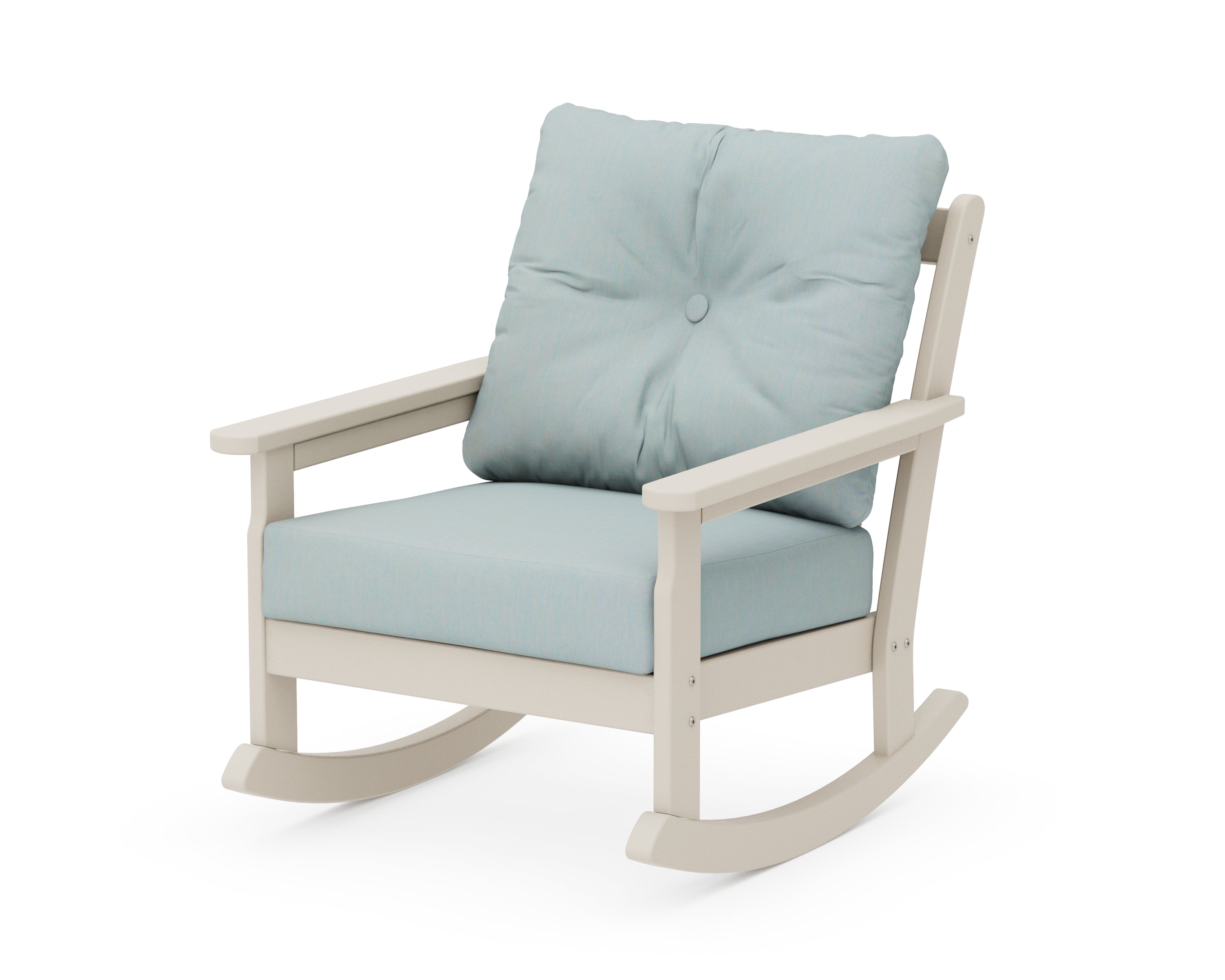 POLYWOOD® Vineyard Deep Seating Rocking Chair in Sand / Spa