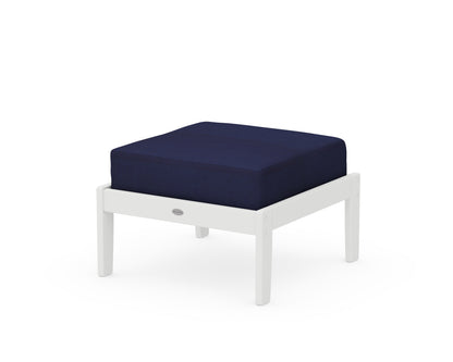 POLYWOOD® Braxton Deep Seating Ottoman in White / Navy