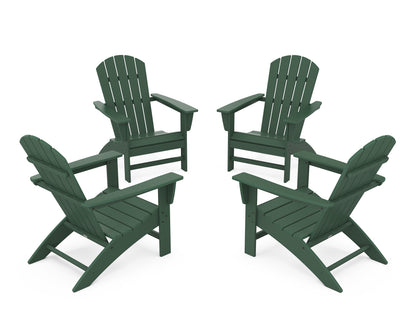 POLYWOOD® Nautical 4-Piece Adirondack Conversation Set in Green