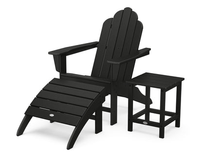 POLYWOOD® Long Island Adirondack 3-Piece Set in Black