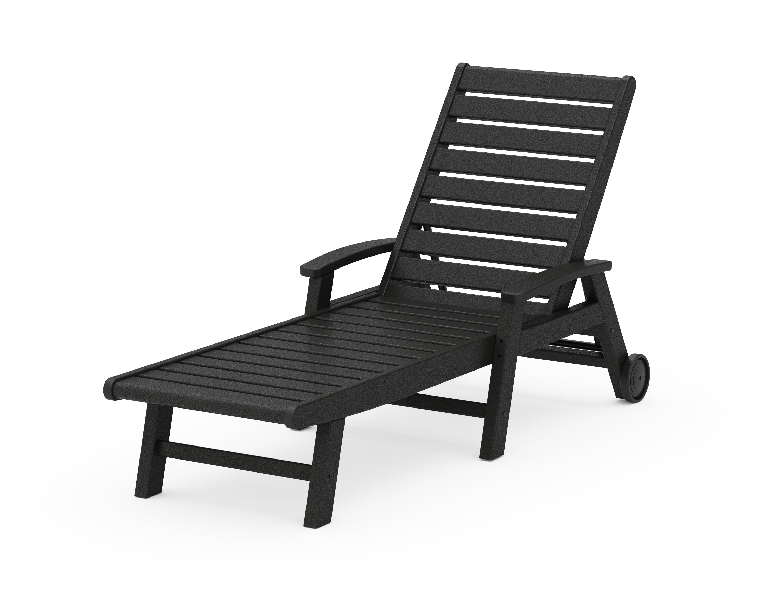 POLYWOOD® Signature Chaise with Wheels in Black