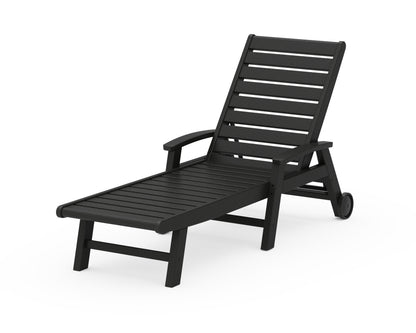 POLYWOOD® Signature Chaise with Wheels in Black