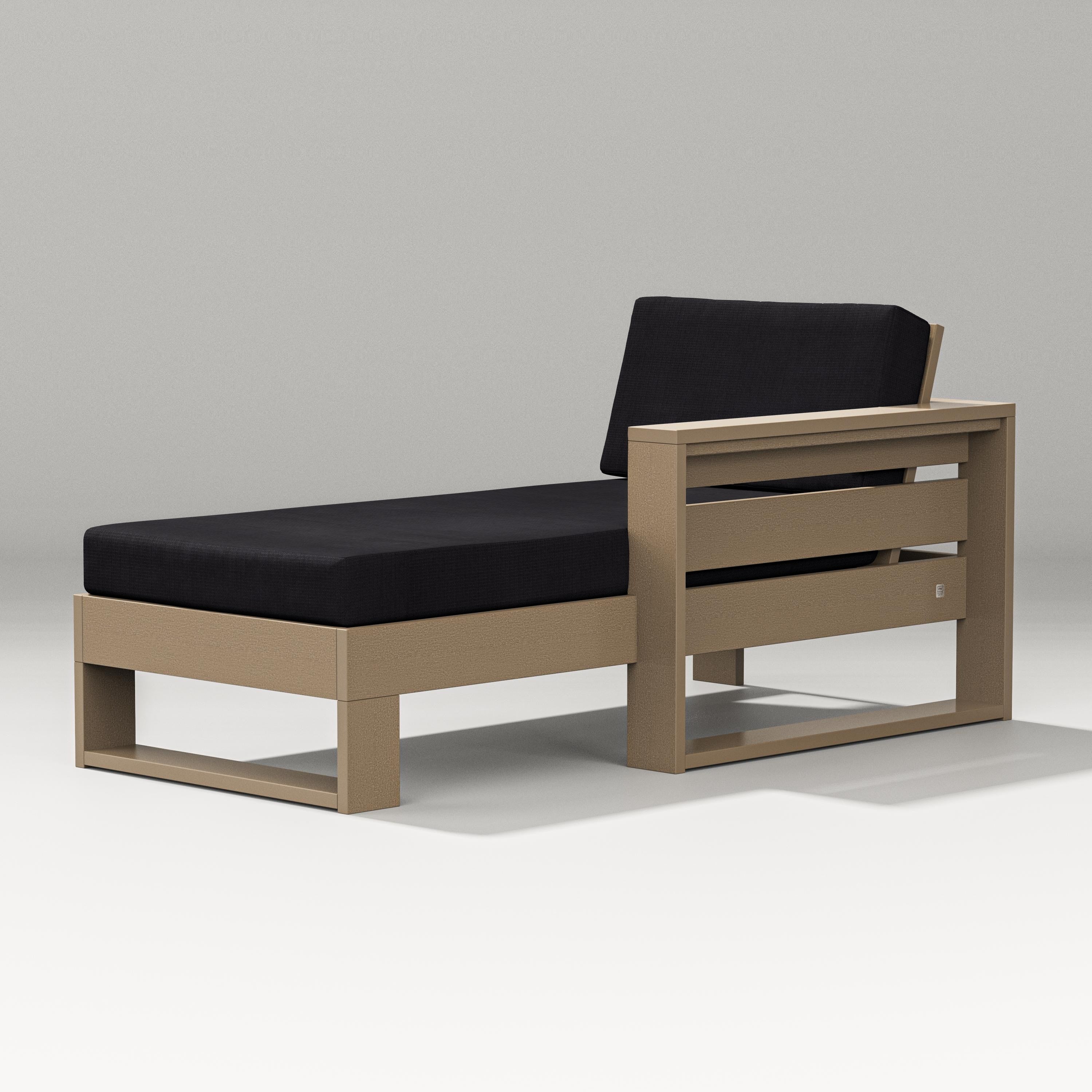 PW Designer Series Latitude Modular Right Arm Chaise in Vintage Sahara / Midnight Linen