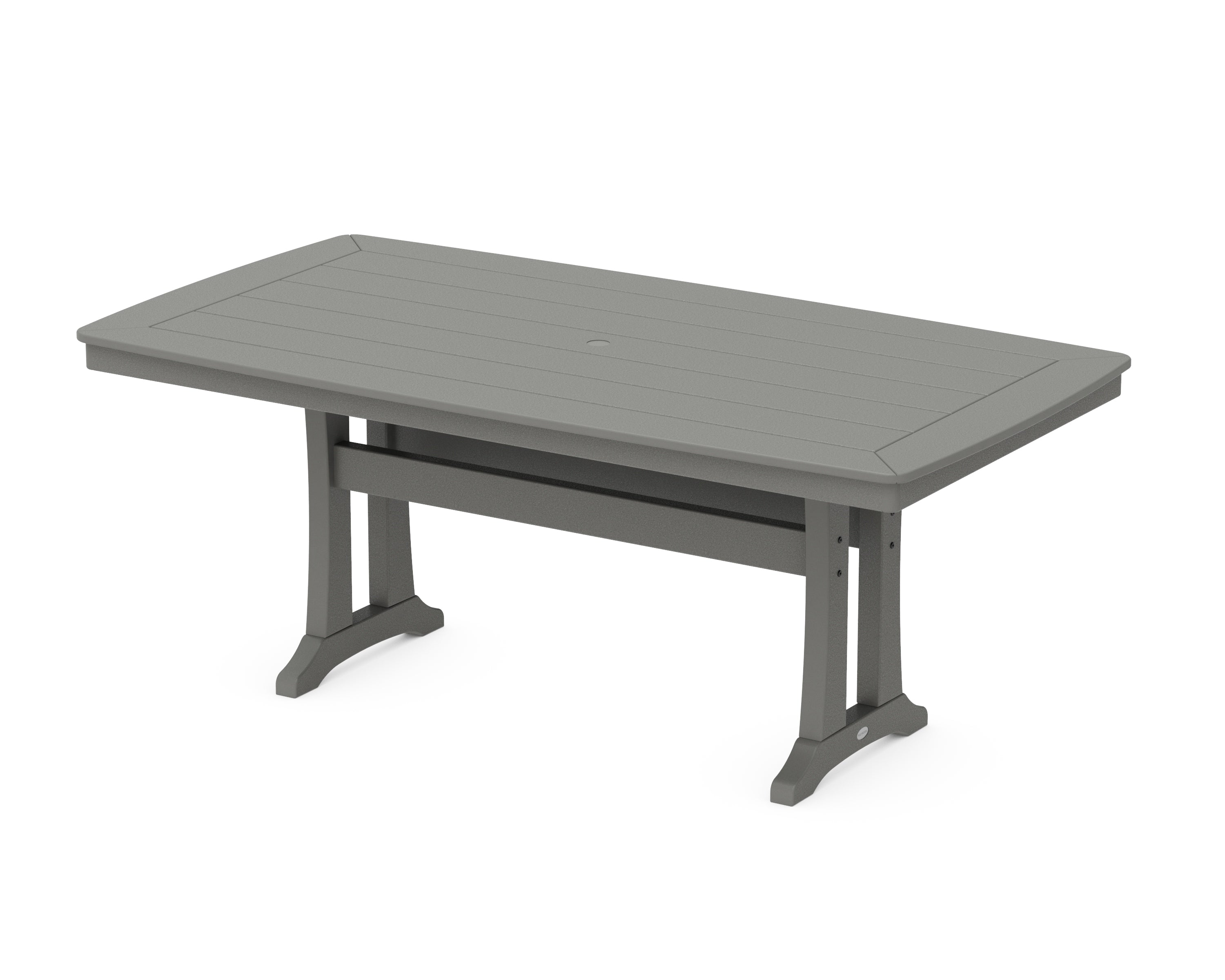 POLYWOOD® Nautical Trestle 38" x 73" Dining Table in Slate Grey