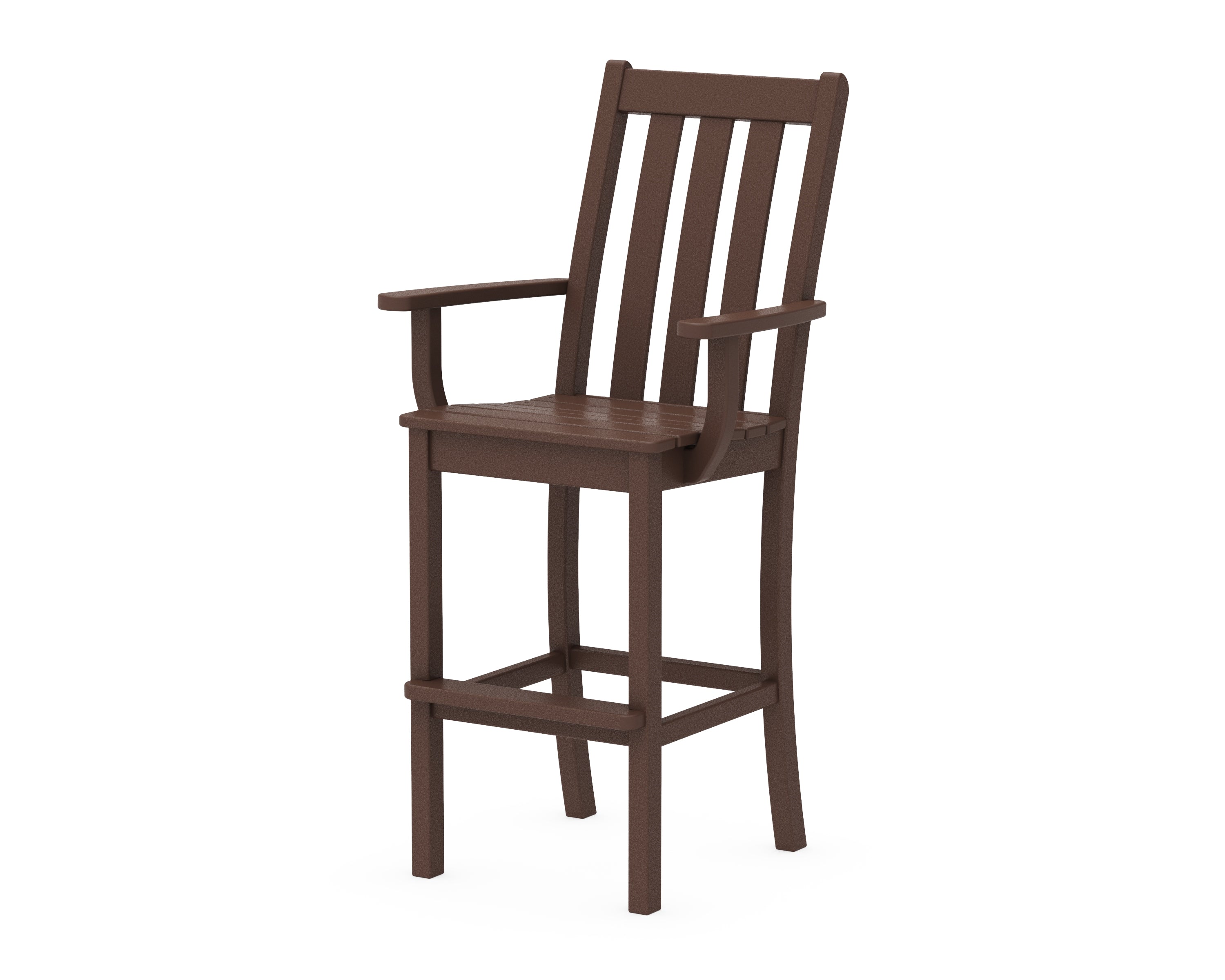 POLYWOOD® Vineyard Bar Arm Chair in Mahogany