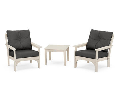 POLYWOOD® Vineyard 3-Piece Deep Seating Set in Sand / Spectrum Carbon