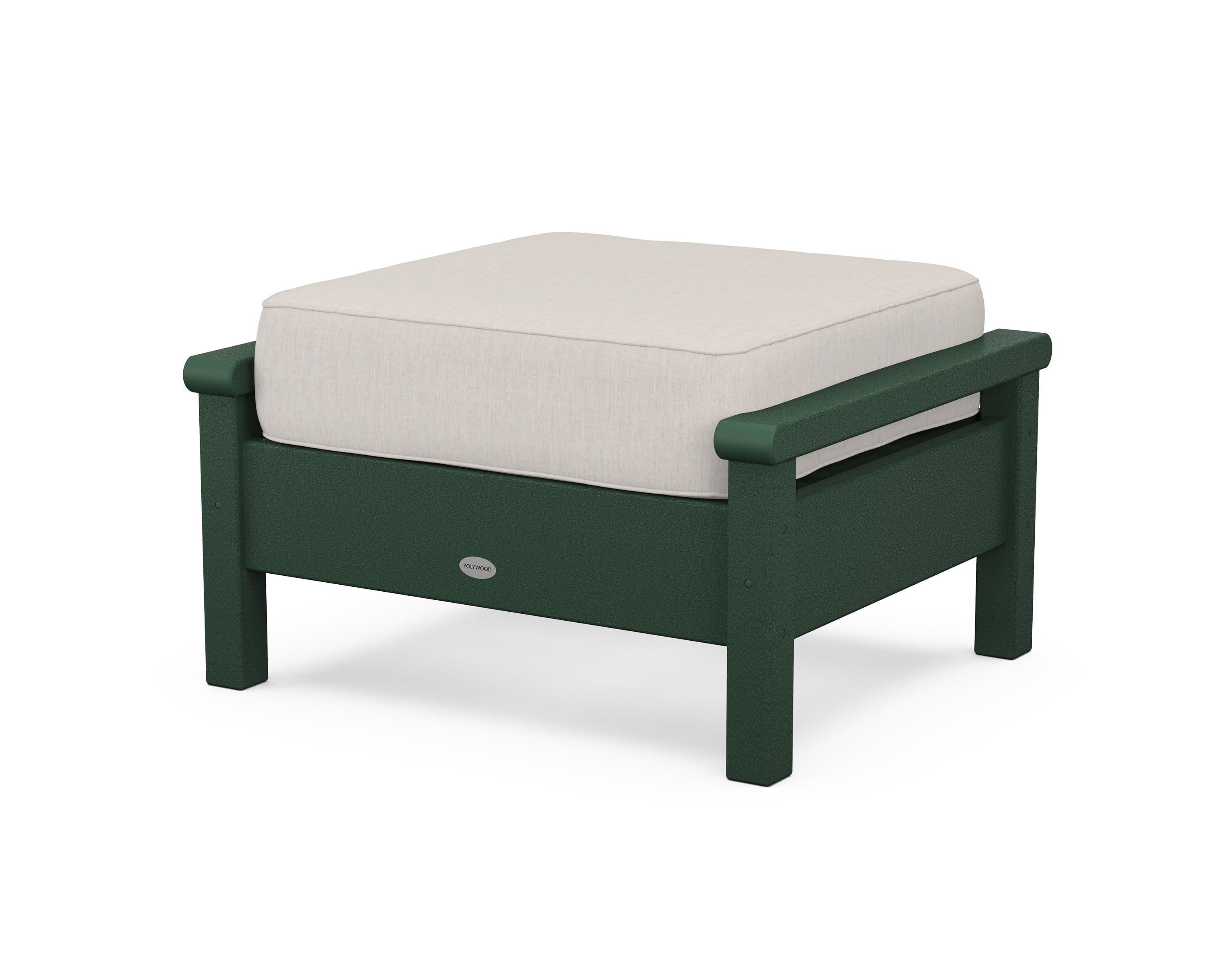 POLYWOOD® Harbour Deep Seating Ottoman in Green / Cast Ash