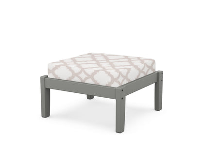 Unbranded Deep Seating Ottoman in Slate Grey / Trellis Dune Burlap