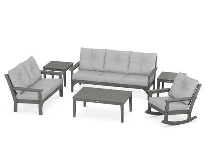 POLYWOOD® Vineyard 6-Piece Deep Seating Set in Slate Grey / Granite