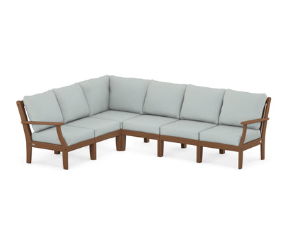 POLYWOOD® Braxton Modular 6-Piece Deep Seating Set in Teak / Spa