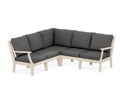 POLYWOOD® Braxton Modular 5-Piece Deep Seating Set in Sand / Spectrum Carbon