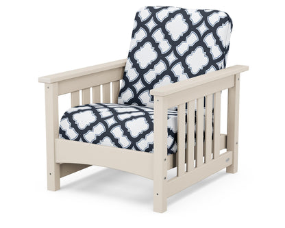 POLYWOOD® Club Mission Chair in Sand / Trellis Marine Indigo