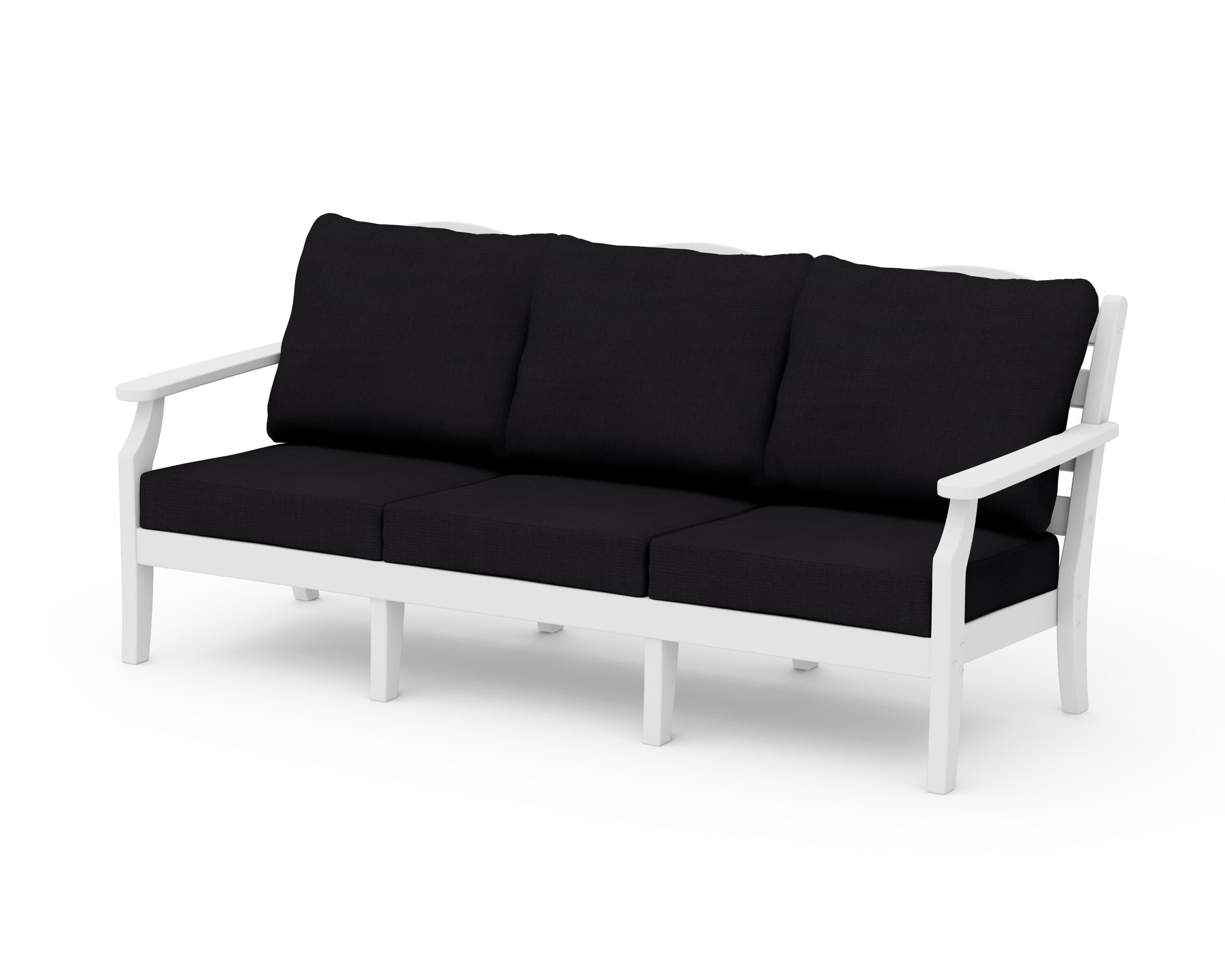 Draper James™ by  POLYWOOD® Savannah Deep Seating Sofa in White / Midnight Linen