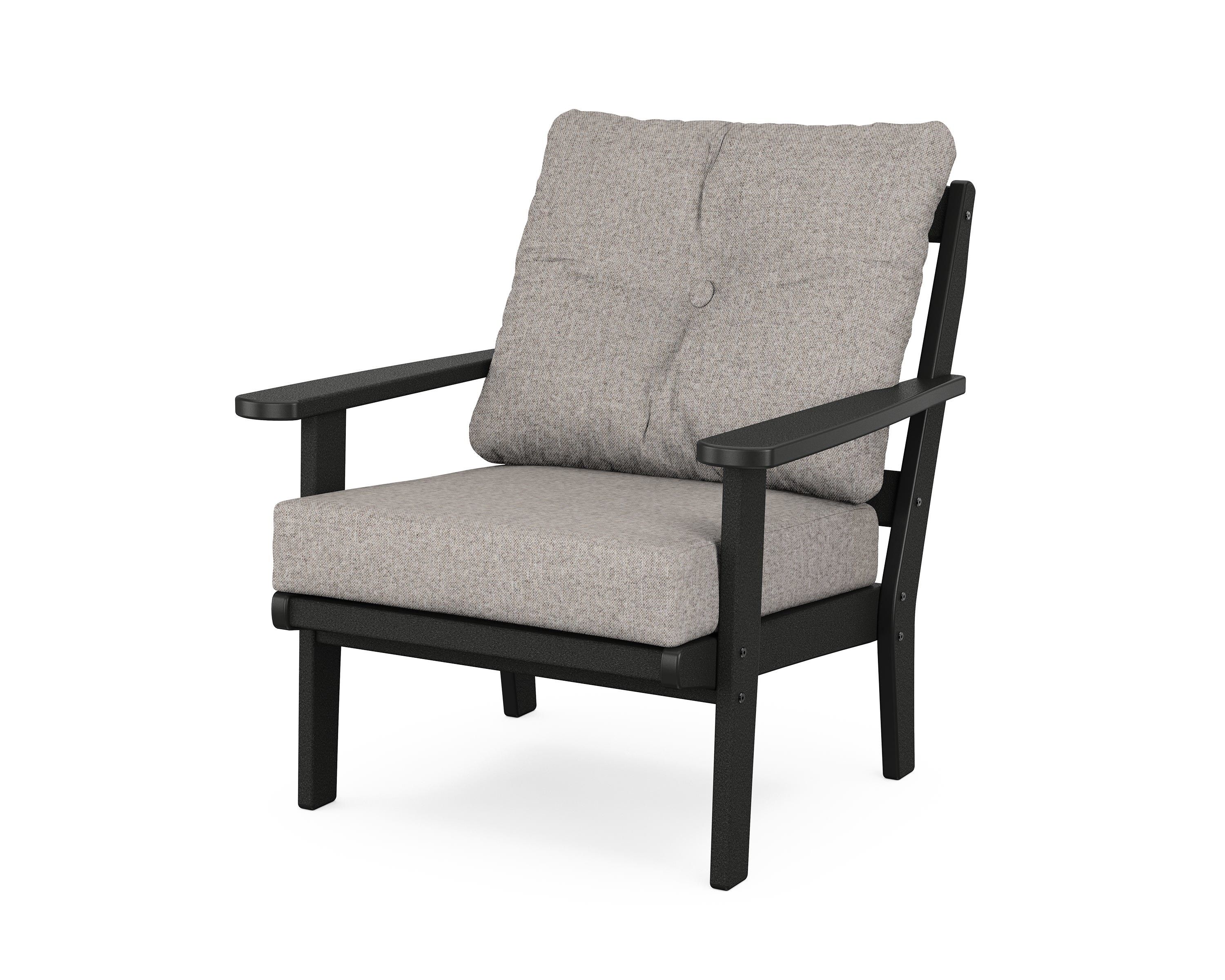 POLYWOOD® Mission Deep Seating Chair in Black / Weathered Tweed