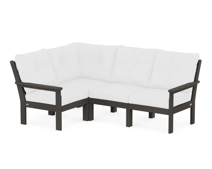 POLYWOOD® Vineyard 4-Piece Sectional in Vintage Coffee / Natural