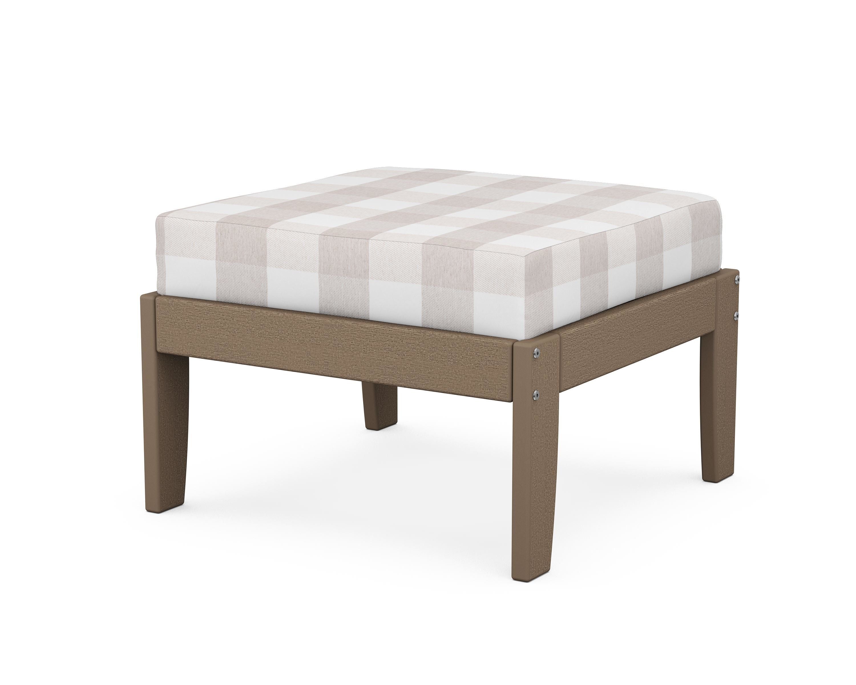Unbranded Modular Ottoman - Classic in Vintage Sahara / Buffalo Plaid Dune Burlap
