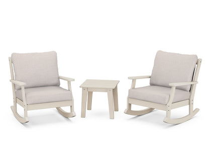 POLYWOOD® Braxton 3-Piece Deep Seating Rocker Set in Sand / Dune Burlap