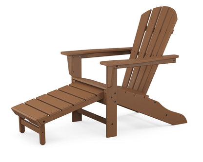 POLYWOOD® Palm Coast Ultimate Adirondack with Hideaway Ottoman in Teak