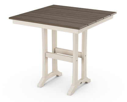POLYWOOD® Farmhouse Trestle 37" Counter Table in Sand / Kona