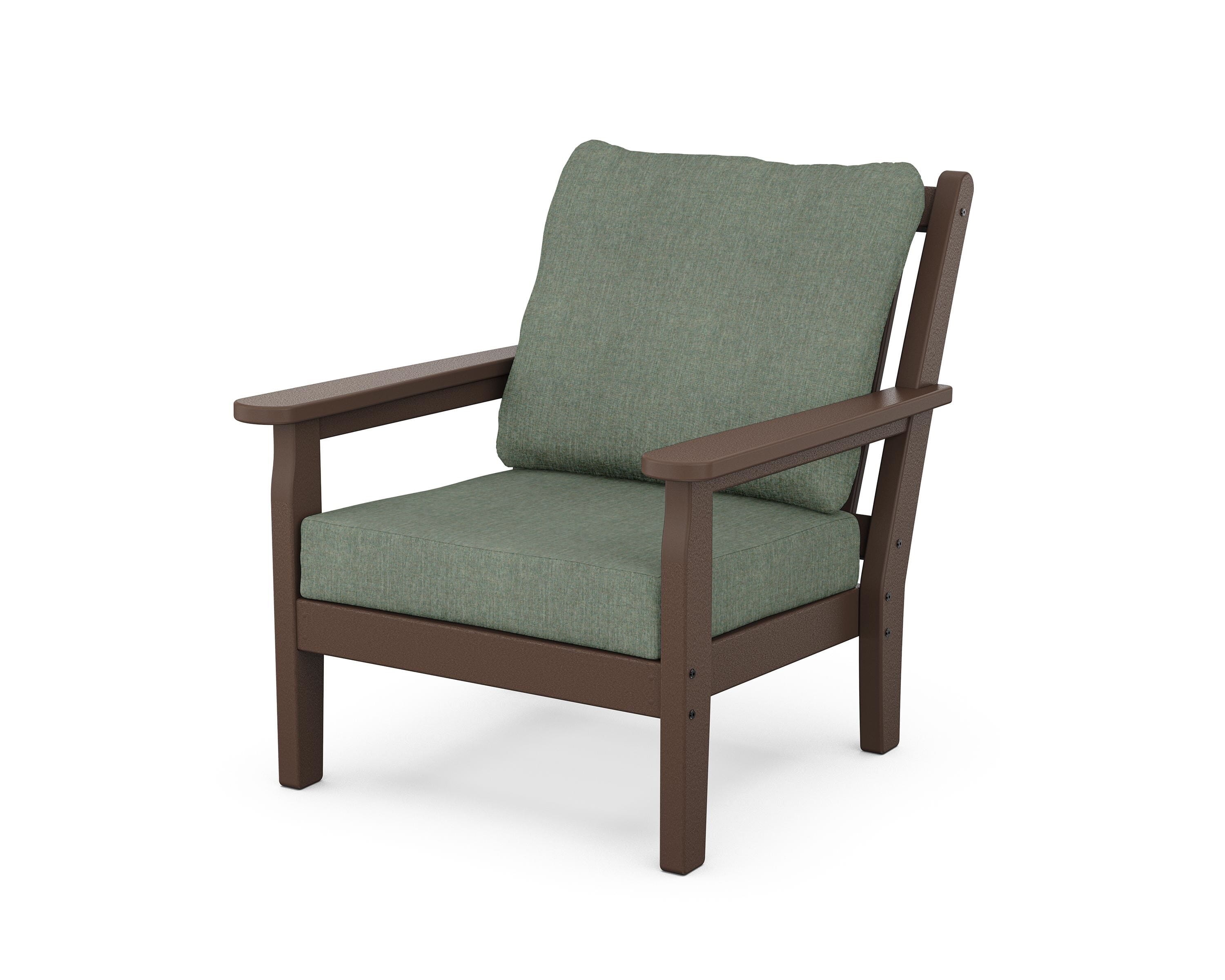 POLYWOOD® Chippendale Deep Seating Chair in Mahogany / Cast Sage